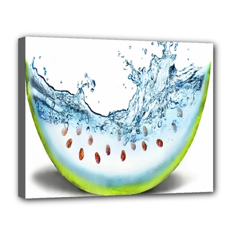 Fruit Water Slice Watermelon Canvas 14  x 11 