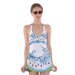 Fruit Water Slice Watermelon Halter Swimsuit Dress