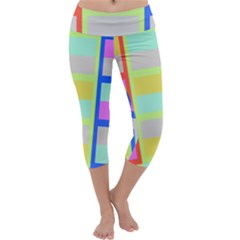 Maximum Color Rainbow Red Blue Yellow Grey Pink Plaid Flag Capri Yoga Leggings