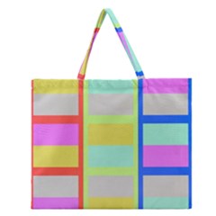 Maximum Color Rainbow Red Blue Yellow Grey Pink Plaid Flag Zipper Large Tote Bag by Alisyart
