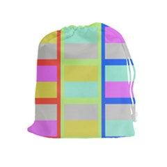 Maximum Color Rainbow Red Blue Yellow Grey Pink Plaid Flag Drawstring Pouches (extra Large) by Alisyart