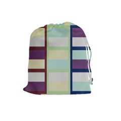 Maximum Color Rainbow Brown Blue Purple Grey Plaid Flag Drawstring Pouches (large)  by Alisyart