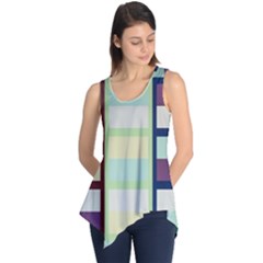 Maximum Color Rainbow Brown Blue Purple Grey Plaid Flag Sleeveless Tunic by Alisyart