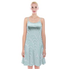Leaf Blue Spaghetti Strap Velvet Dress by Alisyart