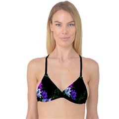 Neon Flowers Floral Rose Light Green Purple White Pink Sexy Reversible Tri Bikini Top by Alisyart