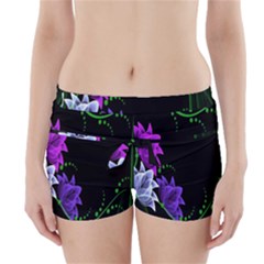 Neon Flowers Floral Rose Light Green Purple White Pink Sexy Boyleg Bikini Wrap Bottoms