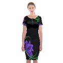 Neon Flowers Floral Rose Light Green Purple White Pink Sexy Classic Short Sleeve Midi Dress View1