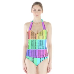 Multiplication Printable Table Color Rainbow Halter Swimsuit