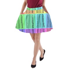Multiplication Printable Table Color Rainbow A-line Pocket Skirt by Alisyart