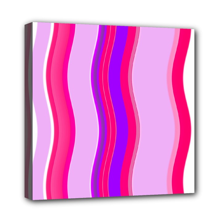 Pink Wave Purple Line Light Mini Canvas 8  x 8 