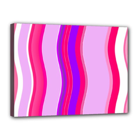 Pink Wave Purple Line Light Canvas 16  X 12  by Alisyart