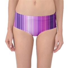 Pink Vertical Color Rainbow Purple Red Pink Line Mid-waist Bikini Bottoms by Alisyart