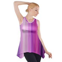 Pink Vertical Color Rainbow Purple Red Pink Line Side Drop Tank Tunic