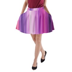 Pink Vertical Color Rainbow Purple Red Pink Line A-line Pocket Skirt by Alisyart