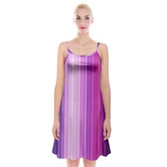 Pink Vertical Color Rainbow Purple Red Pink Line Spaghetti Strap Velvet Dress