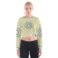 Shape Experimen Geometric Star Plaid Sign Women s Cropped Sweatshirt