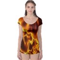 Sea Fire Orange Yellow Gold Wave Waves Boyleg Leotard  View1