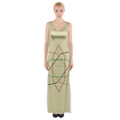 Shape Experimen Geometric Star Sign Maxi Thigh Split Dress