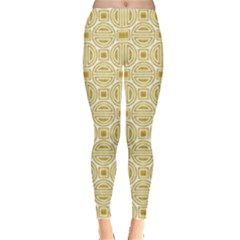 Gold Geometric Plaid Circle Leggings  by Alisyart