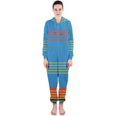 Sketches Tone Red Yellow Blue Black Musical Scale Hooded Jumpsuit (ladies)  by Alisyart