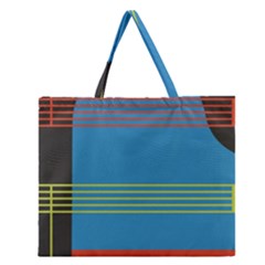 Sketches Tone Red Yellow Blue Black Musical Scale Zipper Large Tote Bag