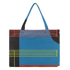 Sketches Tone Red Yellow Blue Black Musical Scale Medium Tote Bag by Alisyart