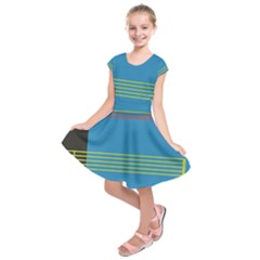 Sketches Tone Red Yellow Blue Black Musical Scale Kids  Short Sleeve Dress by Alisyart