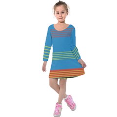 Sketches Tone Red Yellow Blue Black Musical Scale Kids  Long Sleeve Velvet Dress by Alisyart