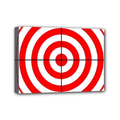 Sniper Focus Target Round Red Mini Canvas 7  X 5 