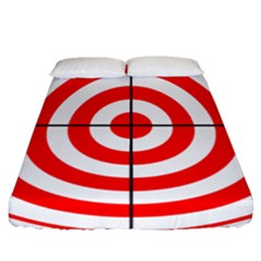 Sniper Focus Target Round Red Fitted Sheet (queen Size) by Alisyart