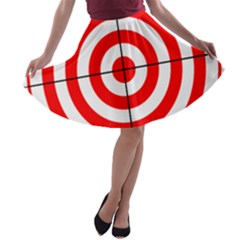 Sniper Focus Target Round Red A-line Skater Skirt by Alisyart