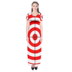 Sniper Focus Target Round Red Short Sleeve Maxi Dress