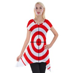 Sniper Focus Target Round Red Short Sleeve Side Drop Tunic by Alisyart