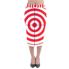 Sniper Focus Target Round Red Velvet Midi Pencil Skirt by Alisyart