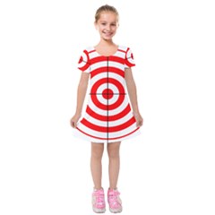 Sniper Focus Target Round Red Kids  Short Sleeve Velvet Dress by Alisyart