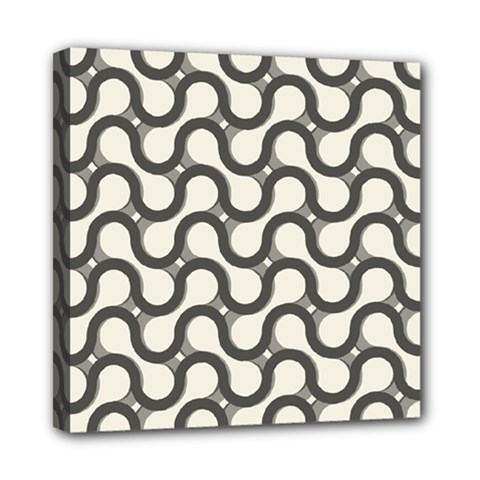 Shutterstock Wave Chevron Grey Mini Canvas 8  X 8  by Alisyart