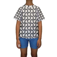 Shutterstock Wave Chevron Grey Kids  Short Sleeve Swimwear