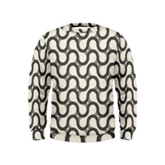 Shutterstock Wave Chevron Grey Kids  Sweatshirt by Alisyart