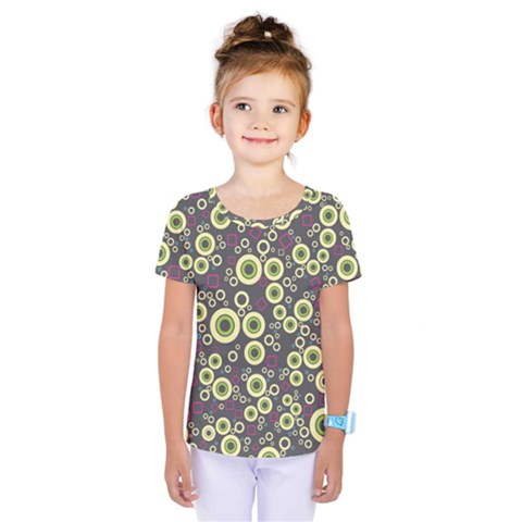 Ring Circle Plaid Green Pink Blue Kids  One Piece Tee by Alisyart