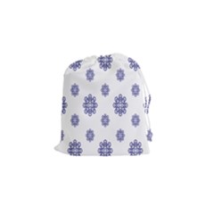 Snow Blue White Cool Drawstring Pouches (small) 