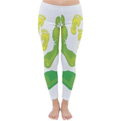 Soles Feet Green Yellow Family Classic Winter Leggings by Alisyart