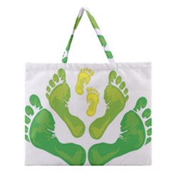 Soles Feet Green Yellow Family Zipper Large Tote Bag by Alisyart