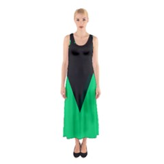 Soaring Mountains Nexus Black Green Sleeveless Maxi Dress