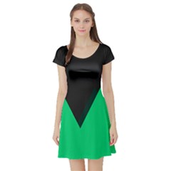 Soaring Mountains Nexus Black Green Short Sleeve Skater Dress by Alisyart