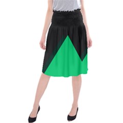 Soaring Mountains Nexus Black Green Midi Beach Skirt by Alisyart