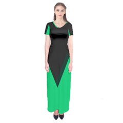 Soaring Mountains Nexus Black Green Short Sleeve Maxi Dress