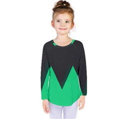 Soaring Mountains Nexus Black Green Kids  Long Sleeve Tee