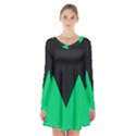 Soaring Mountains Nexus Black Green Long Sleeve Velvet V-neck Dress View1