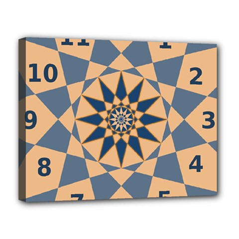 Stellated Regular Dodecagons Center Clock Face Number Star Canvas 14  X 11  by Alisyart