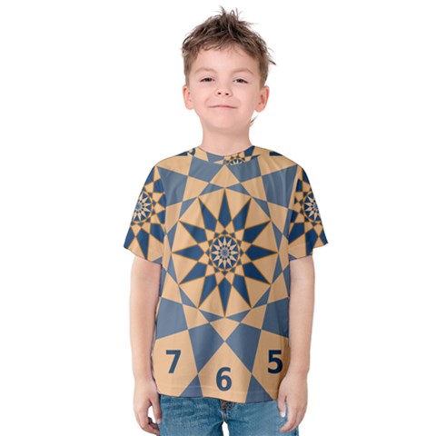 Stellated Regular Dodecagons Center Clock Face Number Star Kids  Cotton Tee by Alisyart